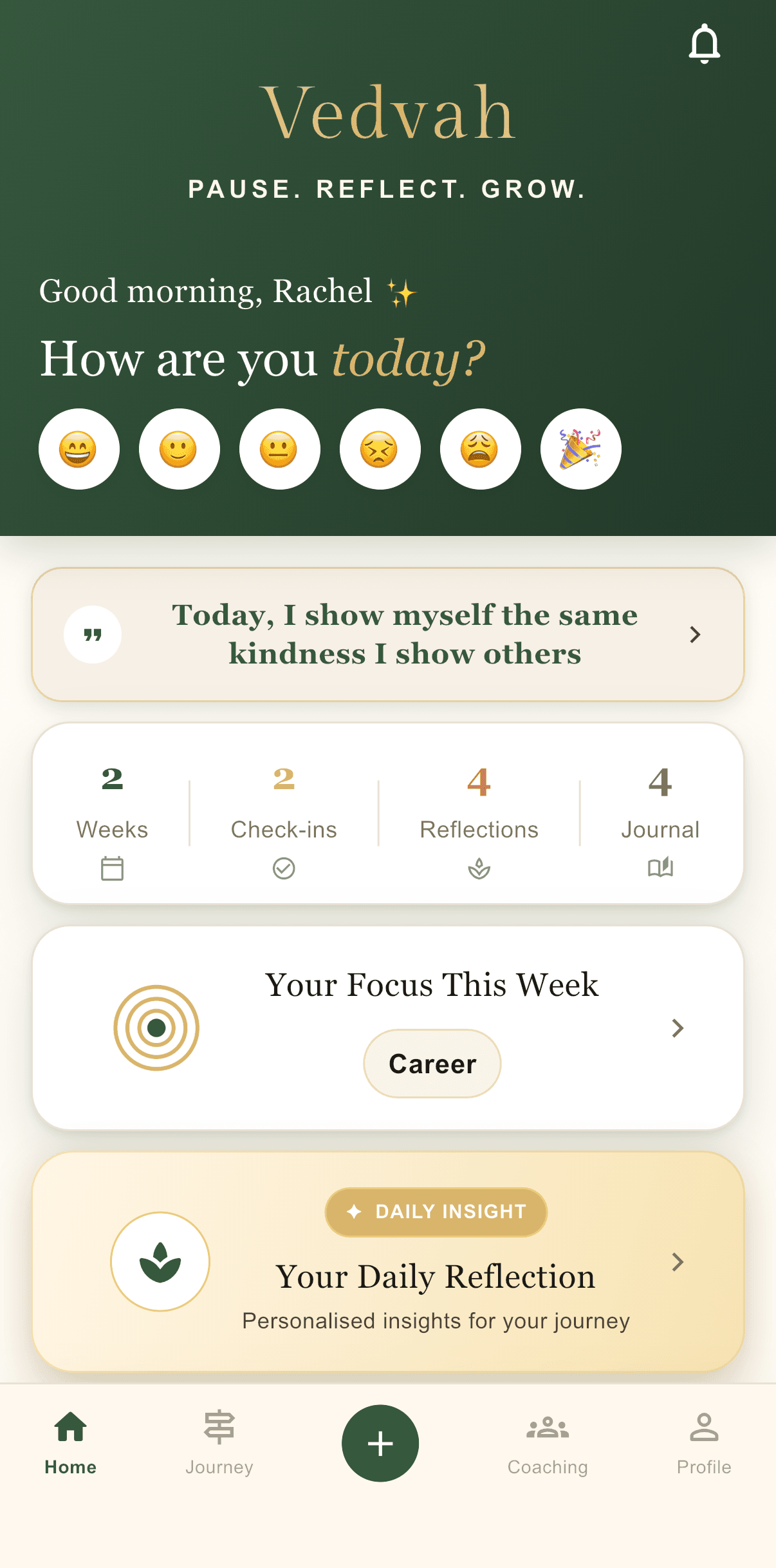 Vedvah app Home screen